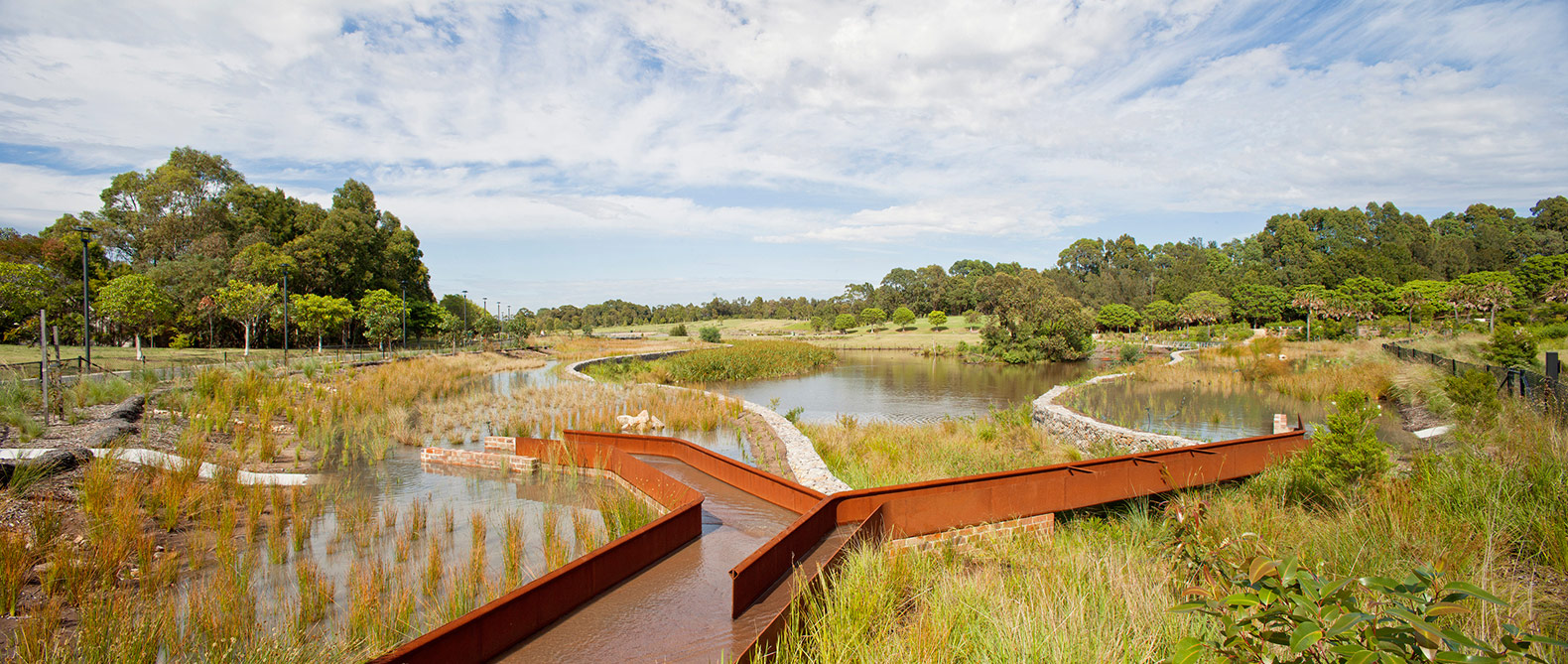 Sydney Park Water Re-Use Project, Turf Design Studio, Environmental Partnership, Sydney Park, Sydney, Australia, water, water issues, recycled water, reclaimed water, reused water, water reuse, reusing water, nature, park, landscape architecture, landscape design