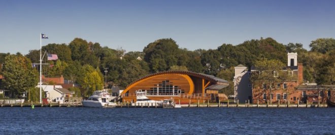 Thompson Exhibition Building by Centerbrook Architects, Thompson Exhibition Building at Mystic, Thompson Exhibition Building architecture, geothermal powered Thompson Exhibition Building, Mystic riverfront architecture, geothermal heated exhibition building, Douglas Fir glue laminated timber