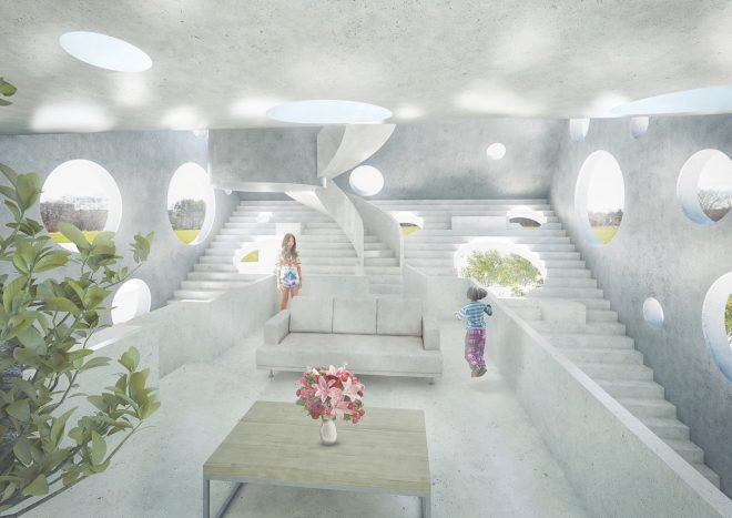 Y House by MVRDV, MVRDV in Tainan, Y House in Tainan, Feng Shui in architecture, concrete sculptural house, rooftop pool villa in Taiwan