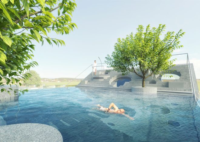 Y House by MVRDV, MVRDV in Tainan, Y House in Tainan, Feng Shui in architecture, concrete sculptural house, rooftop pool villa in Taiwan