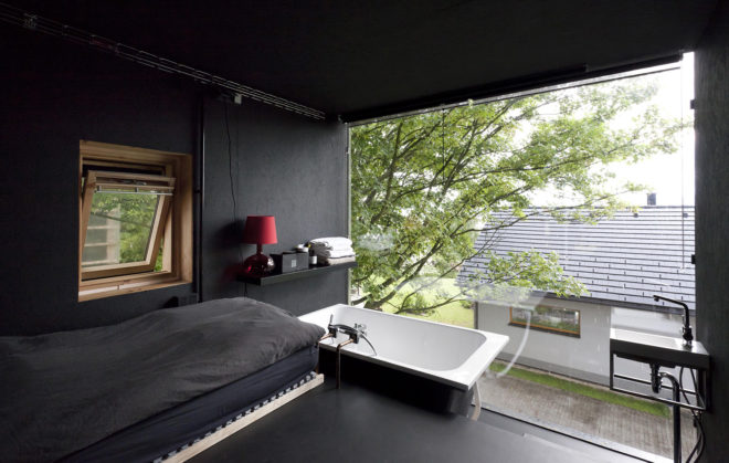Japanese design, Zen Houses, Czech Republic, Liberec, twin cubic buildings, economy of space and materials, spatial economy, material economy, live and work studios Czech Republic, live and work cubes