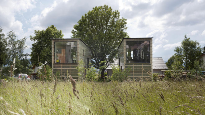 Japanese design, Zen Houses, Czech Republic, Liberec, twin cubic buildings, economy of space and materials, spatial economy, material economy, live and work studios Czech Republic, live and work cubes