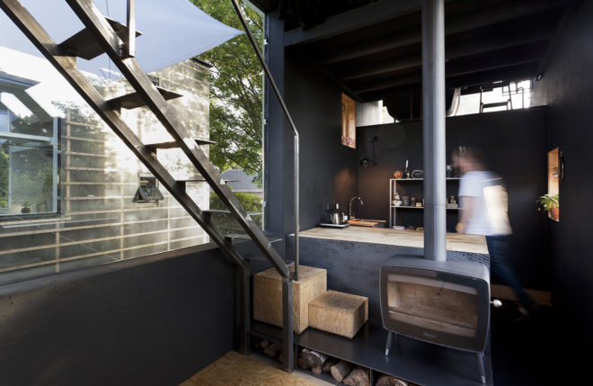 Japanese design, Zen Houses, Czech Republic, Liberec, twin cubic buildings, economy of space and materials, spatial economy, material economy, live and work studios Czech Republic, live and work cubes