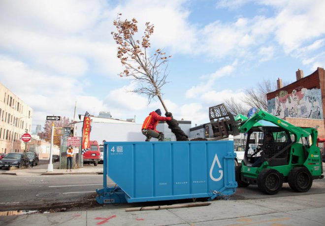 ingenious use of commercial dumpsters, Gowanus Canal Conservancy, New York City