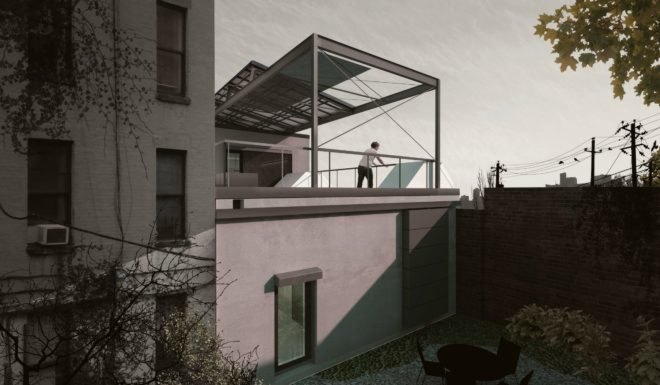 Zero Energy, Red Hook Studio, passive house music studio, passive houses nyc, passive building, green building, R-25 walls, R-100 roof, triple-pane windows, heat recovery ventilation, air-source heat pump, resilient building, green building materials,