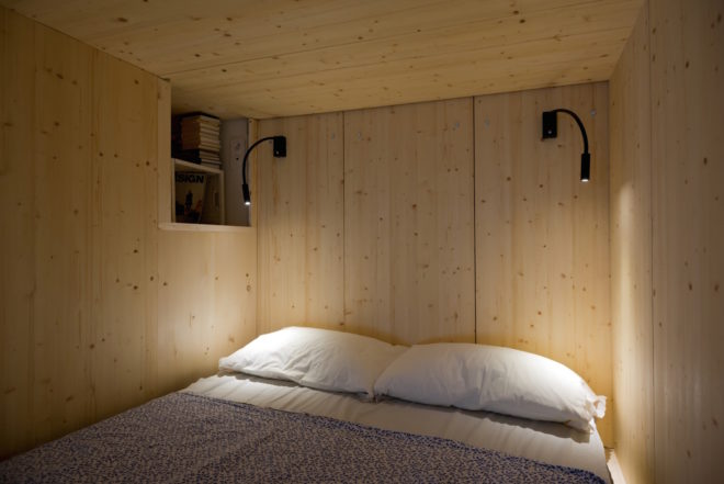 35 square meter apartment by Studio Bazi, Alireza Nemati apartment, space saving design for a small apartment, space saving custom furniture, space saving bed and storage, Studio Bazi self designed apartment, tiny apartment designs