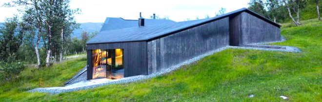 Geilo Cabin, Lund Hagem Architects, Norway, ski resort, concrete, timber, pitched roof, courtyard, green architecture, natural light