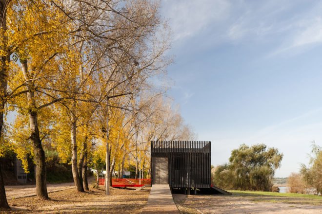 Alvega Canoeing Center by atelier mob, Alvega Canoeing Center, canoeing center architecture, tagus River architecture, recycled plastic profiles architecture, raised architecture in flood zones