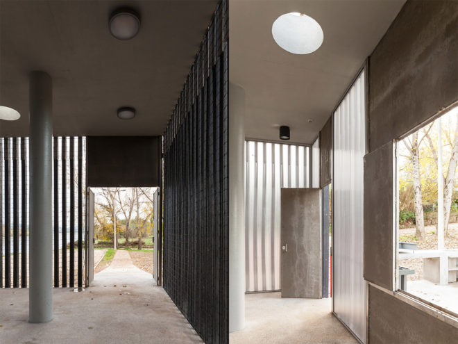 Alvega Canoeing Center by atelier mob, Alvega Canoeing Center, canoeing center architecture, tagus River architecture, recycled plastic profiles architecture, raised architecture in flood zones