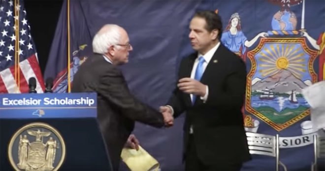 governor cuomo, excelsior scholarship, SUNY colleges, CUNY colleges, student debt reform, Bernie Sanders, Sen. Sanders, student loan debt, LaGuardia Community College