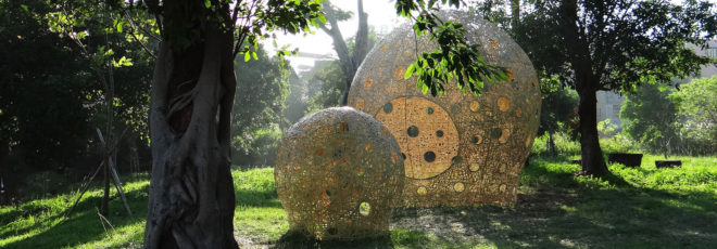 Beside by Cheng-Tsung Feng, Beside art installation in Hsinchu, bamboo art installation, bamboo art sculpture in taiwan, contemporary bamboo weaving, bamboo weaving sculpture, Cheng-Tsung Feng art, Cheng-Tsung Feng bamboo weaving, Beside in Teng Yu-Hsien Music Culture Park