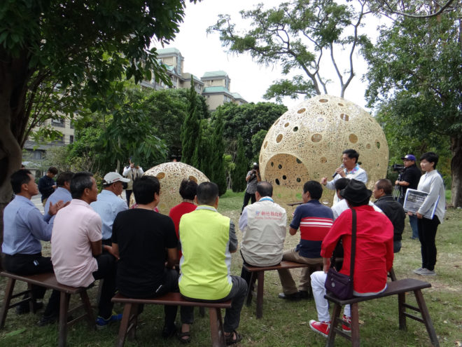 Beside by Cheng-Tsung Feng, Beside art installation in Hsinchu, bamboo art installation, bamboo art sculpture in taiwan, contemporary bamboo weaving, bamboo weaving sculpture, Cheng-Tsung Feng art, Cheng-Tsung Feng bamboo weaving, Beside in Teng Yu-Hsien Music Culture Park