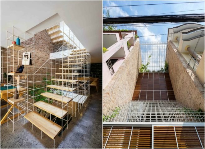 Block Architects, lee and tee house, home renovation, HoChiMinh City homes, HoChiMinh City architecture, white frames, brick walls, natural light, home renovation vietnam, urban design, steel building material, green design, green home renovation, vertical garden