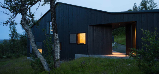 Geilo Cabin, Lund Hagem Architects, Norway, ski resort, concrete, timber, pitched roof, courtyard, green architecture, natural light