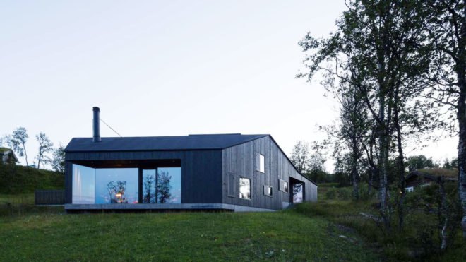 Geilo Cabin, Lund Hagem Architects, Norway, ski resort, concrete, timber, pitched roof, courtyard, green architecture, natural light