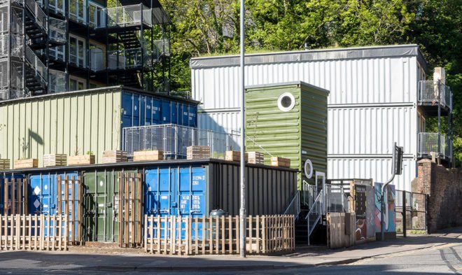 CargoTek, Cobblers Thumb Development, London, emergency housing, temporary housing, shipping containers, semi-permanent, affordable housing, green architecture, prefab, emergency housing