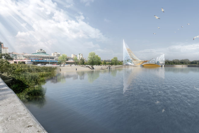 Chelyabinsk’s Congress Hall by PIARENA. Archchel-2020 competition, architecture inspired by sails, sail-like architecture, BRICS and SCO conference center in Chelyabinsk, Chelyabinsk new architecture, Chelyabinsk congress hall