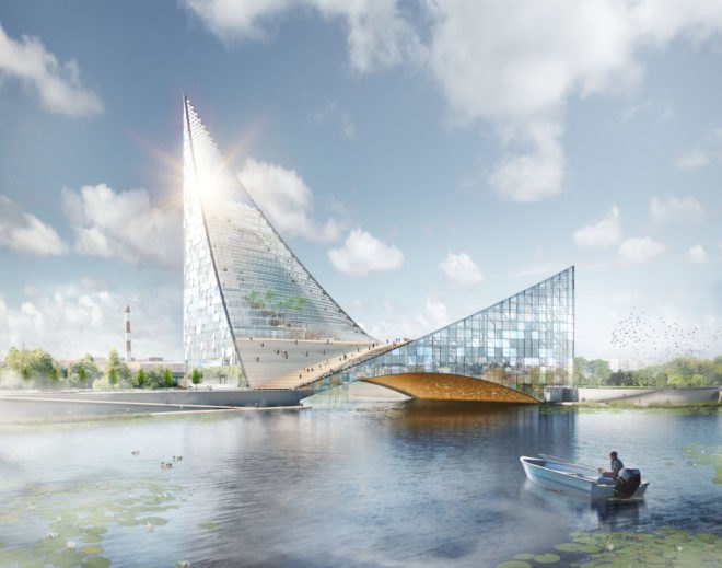 Chelyabinsk’s Congress Hall by PIARENA. Archchel-2020 competition, architecture inspired by sails, sail-like architecture, BRICS and SCO conference center in Chelyabinsk, Chelyabinsk new architecture, Chelyabinsk congress hall