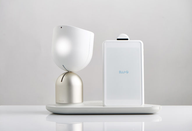 ElliQ, Intuition Robotics, Yves Behar, robot companion, house robot, seniors, senior citizens, assistive technology, London Design Museum, AI, artificial intelligence