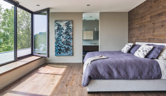 Estrade Residence, MU Architecture, green roof, Quebec, Canada, cedar, wooden cladding, locally sourced materials, green architecture, terrace