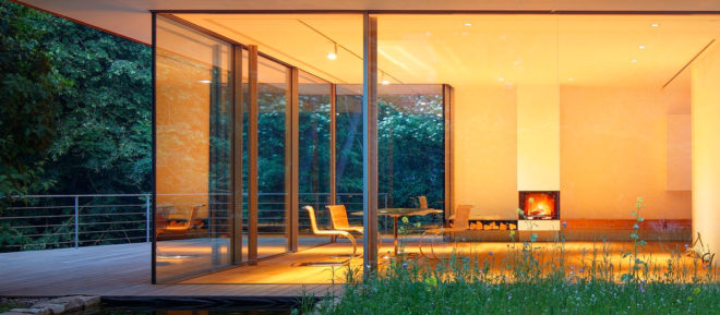 Falkenberg Innenarchitektur, Haus Rheder II, tiny homes, tiny cabins, wood cabins, minimalist design, timber materials, timber deck, german minimalism, reflecting pool, nature-inspired design, smart homes, home renovation, green renovation