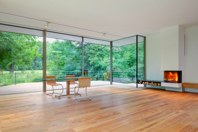 Falkenberg Innenarchitektur, Haus Rheder II, tiny homes, tiny cabins, wood cabins, minimalist design, timber materials, timber deck, german minimalism, reflecting pool, nature-inspired design, smart homes, home renovation, green renovation