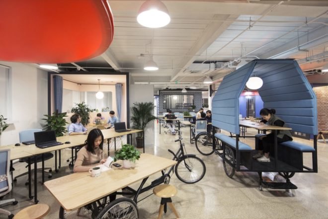 Sliced House by People’s Architecture Office, Xiaozhu office by People’s Architecture Office, Xiaozhu Sliced House, Xiaozhu Beijing office, People’s Industrial Design Office, People’s Industrial Design Office custom furniture, tricycle house,