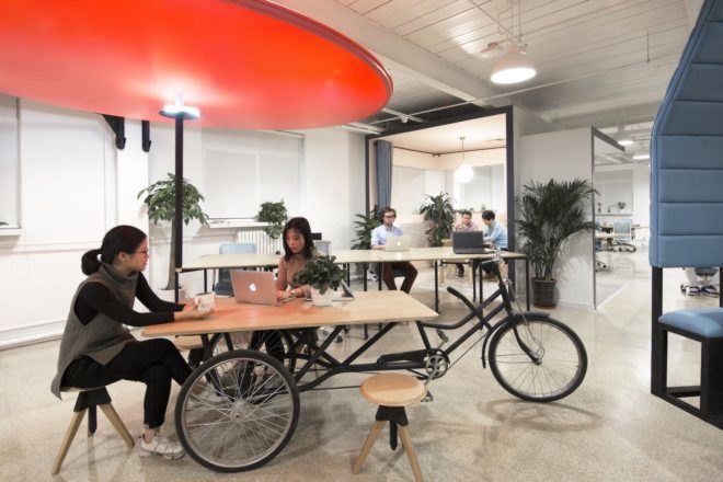 Sliced House by People’s Architecture Office, Xiaozhu office by People’s Architecture Office, Xiaozhu Sliced House, Xiaozhu Beijing office, People’s Industrial Design Office, People’s Industrial Design Office custom furniture, tricycle house,