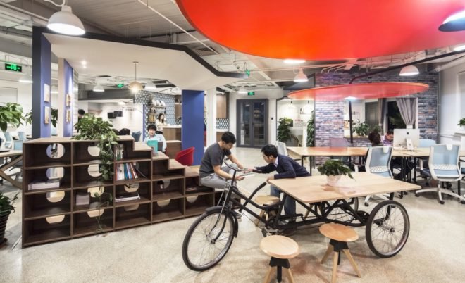 Sliced House by People’s Architecture Office, Xiaozhu office by People’s Architecture Office, Xiaozhu Sliced House, Xiaozhu Beijing office, People’s Industrial Design Office, People’s Industrial Design Office custom furniture, tricycle house,