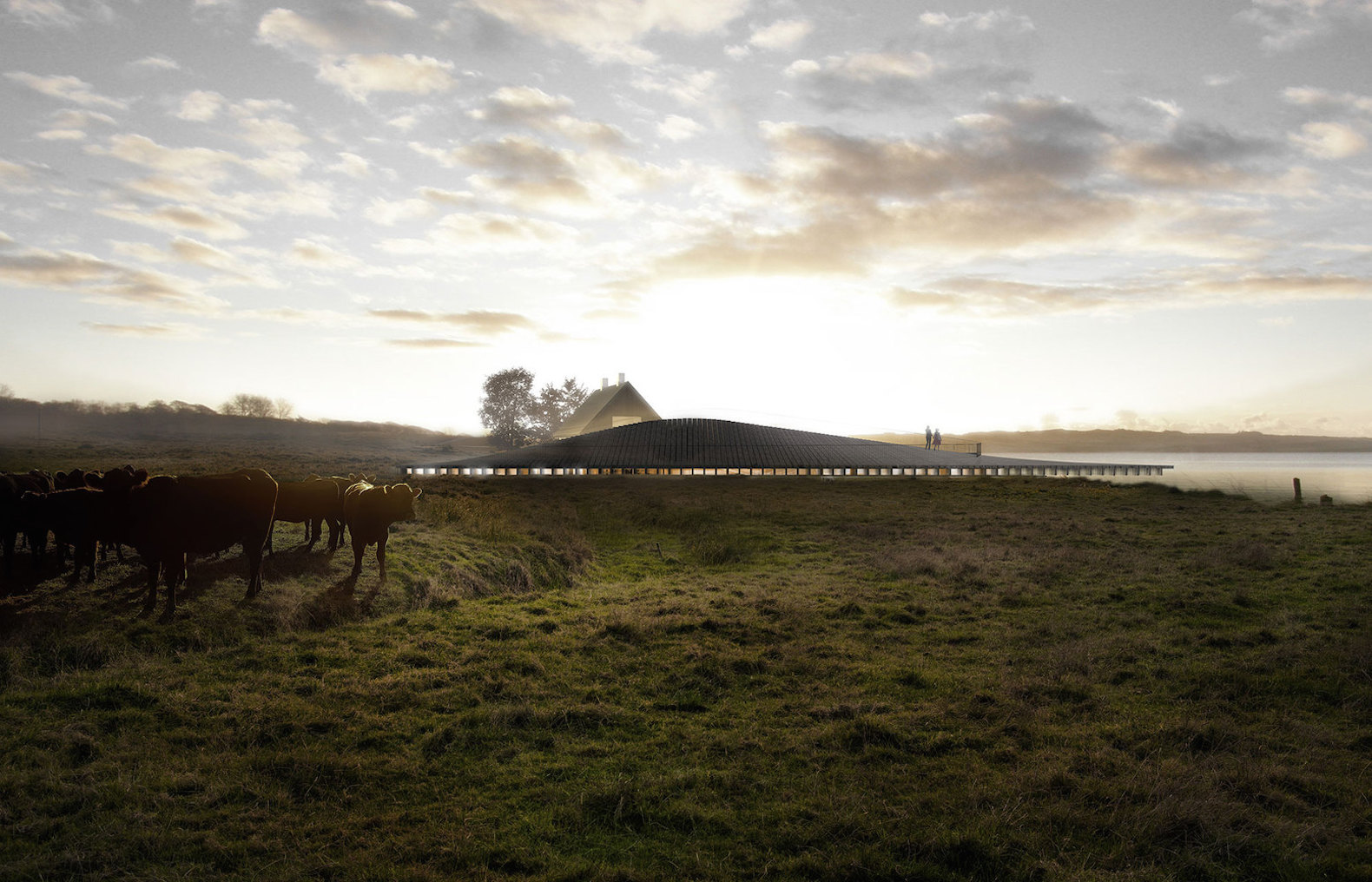 Kalø Castle Visitor Center by Arkitema Architects, Mols Bjerge National Park visitor center, Kalø Castle ruins new visitor center, Kalø Castle Visitor Center, hill-shaped architecture visitor center