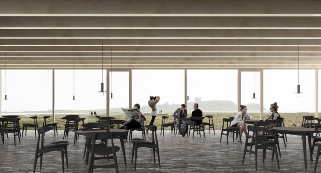 Kalø Castle Visitor Center by Arkitema Architects, Mols Bjerge National Park visitor center, Kalø Castle ruins new visitor center, Kalø Castle Visitor Center, hill-shaped architecture visitor center