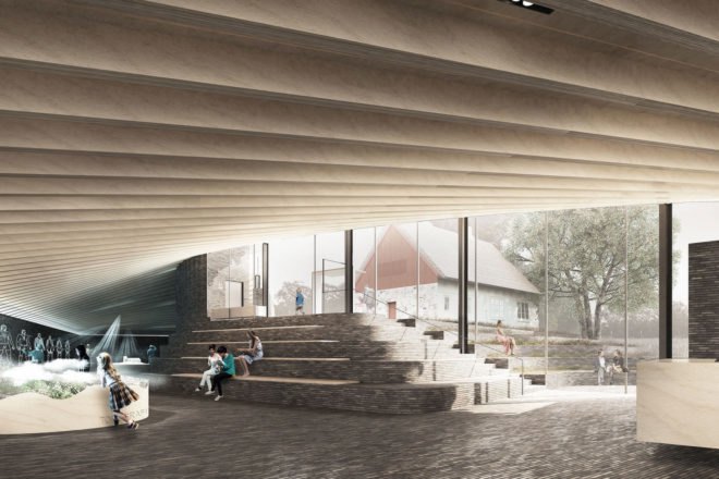 Kalø Castle Visitor Center by Arkitema Architects, Mols Bjerge National Park visitor center, Kalø Castle ruins new visitor center, Kalø Castle Visitor Center, hill-shaped architecture visitor center
