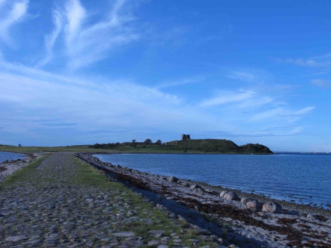 2017 European Mies van der Rohe Award, Kalø Slotsruin, Kalø Slotsruin visitor access, Kalø Slotsruin staircase, prefabricated staircase, restoring access to historical ruins, brick medieval ruins in Denmark, Kalø Slotsruin intervention by MAP Architects,