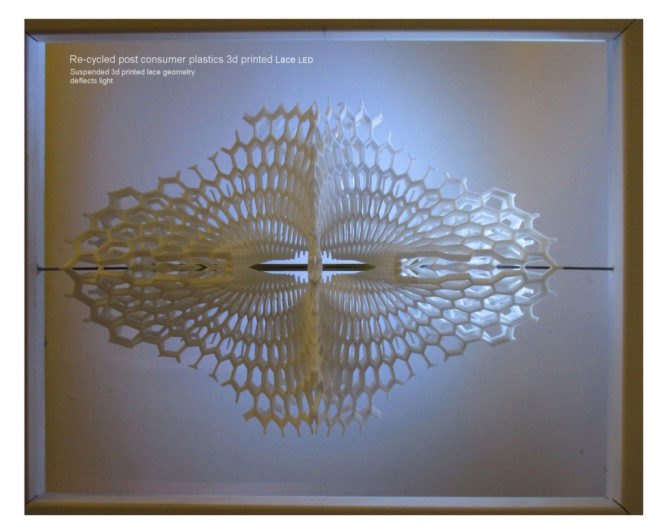 Lace LED by Margot Krasojević, 3D printed lamp, 3D printed LED light diffuser, Lace LED, 3d printed Lace LED, 3d printed lighting