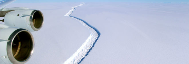 Larsen C, Larsen C ice shelf, ice shelf, rift, ice shelf rift, Antarctica, Antarctica ice shelf, geography, climate, warming, Project Midas, NASA, environment