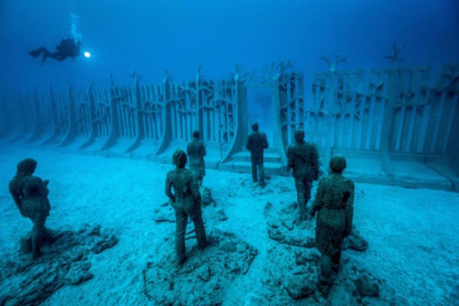 Museo Atlantico, Museo Atlantico installations, Museo Atlantico opening, Museo Atlantico by Jason de Caires Taylor, artificial reef museum, underwater museum, Europe underwater museum, Human Gyre underwater, Lanzarote underwater museum