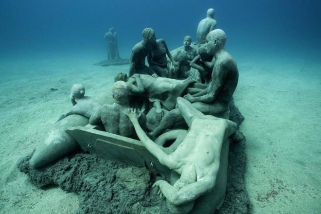 Museo Atlantico, Museo Atlantico installations, Museo Atlantico opening, Museo Atlantico by Jason de Caires Taylor, artificial reef museum, underwater museum, Europe underwater museum, Human Gyre underwater, Lanzarote underwater museum