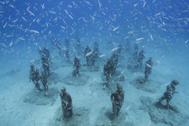 Museo Atlantico, Museo Atlantico installations, Museo Atlantico opening, Museo Atlantico by Jason de Caires Taylor, artificial reef museum, underwater museum, Europe underwater museum, Human Gyre underwater, Lanzarote underwater museum