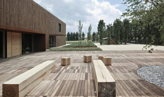 MADE Associati Architetti, New BIO Winery, beechwood, timber cladding, winery, Italy, organic wine, green architecture, wooden planks, timber façade, green renovation, biodiversity, locally sourced timber, sustainably harvested wood