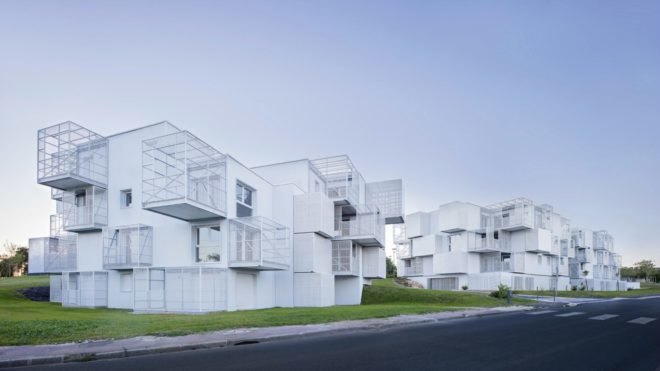 Poggi + More, More Architecture, social housing, white clouds social housing, social design, urban design, architecture, green design, community-focused design, low income housing, block homes, screen balconies, french social housing, urban architecture