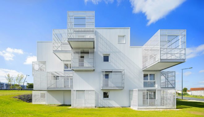 Poggi + More, More Architecture, social housing, white clouds social housing, social design, urban design, architecture, green design, community-focused design, low income housing, block homes, screen balconies, french social housing, urban architecture