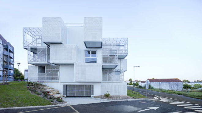 Poggi + More, More Architecture, social housing, white clouds social housing, social design, urban design, architecture, green design, community-focused design, low income housing, block homes, screen balconies, french social housing, urban architecture