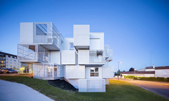 Poggi + More, More Architecture, social housing, white clouds social housing, social design, urban design, architecture, green design, community-focused design, low income housing, block homes, screen balconies, french social housing, urban architecture