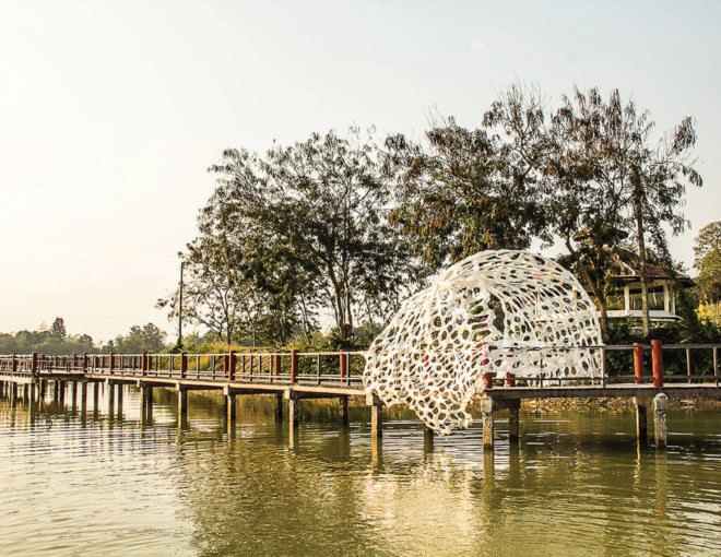 Self-Ornamentalize by VINN PATARARIN, Self-Ornamentalize by FAHPAV, Self-Ornamentalize installation, Self-Ornamentalize pavilion, Compeung art installations, Doisakt art installation, recycled plastic bottle pavilion, plastic bottle installation, plastic bottle art