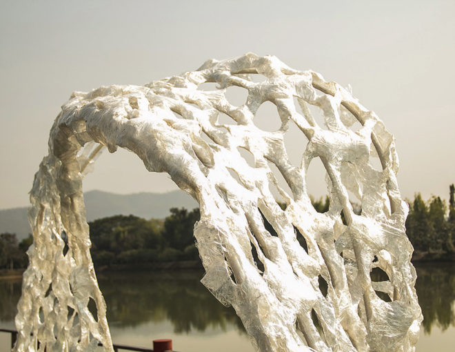 Self-Ornamentalize by VINN PATARARIN, Self-Ornamentalize by FAHPAV, Self-Ornamentalize installation, Self-Ornamentalize pavilion, Compeung art installations, Doisakt art installation, recycled plastic bottle pavilion, plastic bottle installation, plastic bottle art