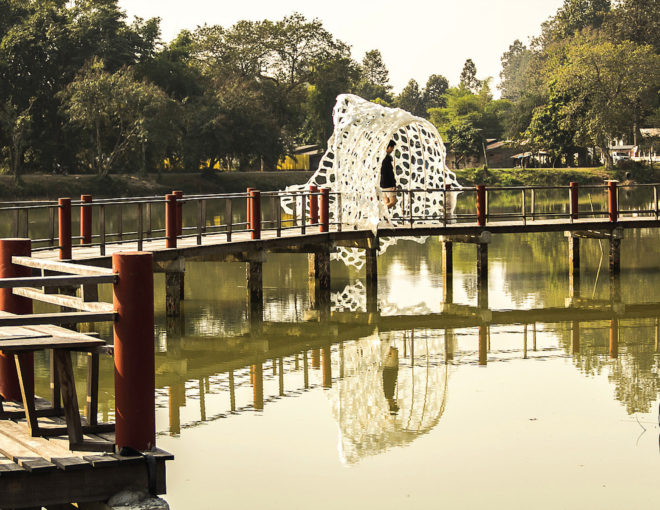 Self-Ornamentalize by VINN PATARARIN, Self-Ornamentalize by FAHPAV, Self-Ornamentalize installation, Self-Ornamentalize pavilion, Compeung art installations, Doisakt art installation, recycled plastic bottle pavilion, plastic bottle installation, plastic bottle art