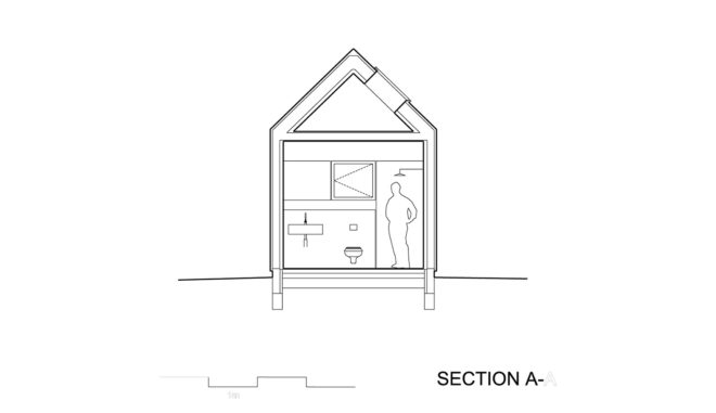 Summer house, Denmark, Jarmund/Vigsnæs Arkitekter, summerhouse, pitched roof, green architecture, aluminium, courtyard, gable, corrugated metal