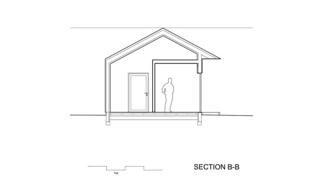 Summer house, Denmark, Jarmund/Vigsnæs Arkitekter, summerhouse, pitched roof, green architecture, aluminium, courtyard, gable, corrugated metal