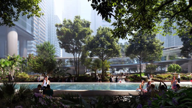 Taikoo Place by Gustafson Porter + Bowman, Taikoo Place in Hong Kong Taikoo Place park, LEED Platinum Taikoo Place, Hong Kong green space, Hong Kong park, Hong Kong native species, Hong Kong landscape architecture