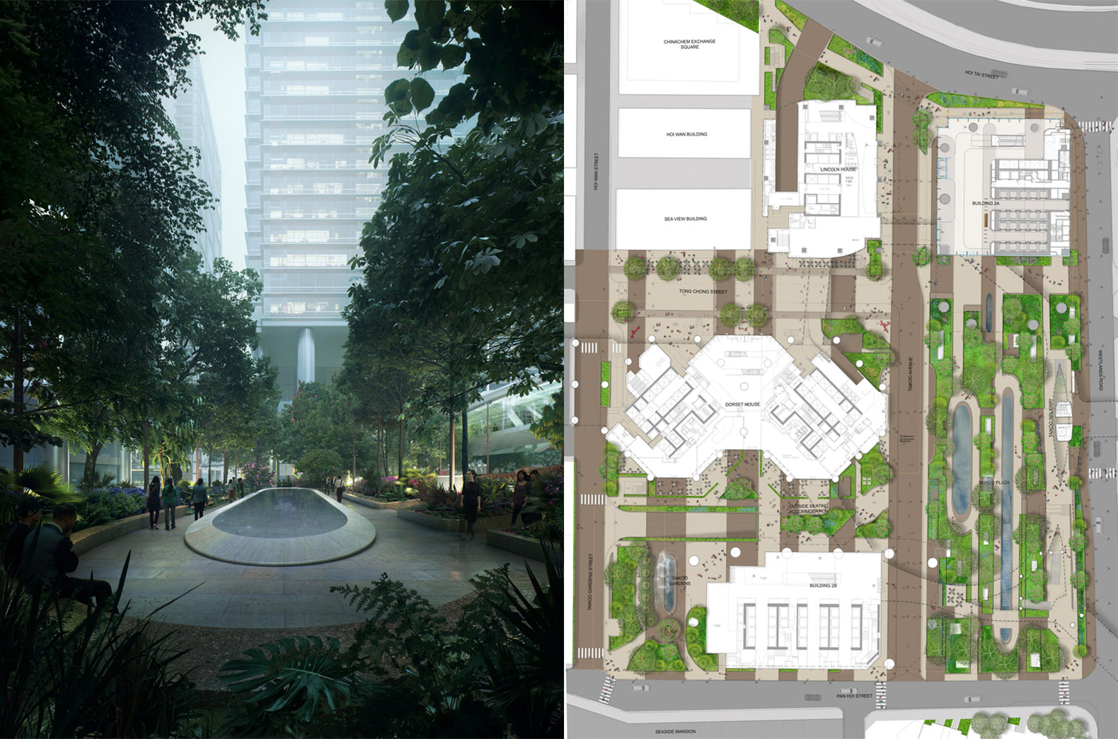 Taikoo Place by Gustafson Porter + Bowman, Taikoo Place in Hong Kong Taikoo Place park, LEED Platinum Taikoo Place, Hong Kong green space, Hong Kong park, Hong Kong native species, Hong Kong landscape architecture